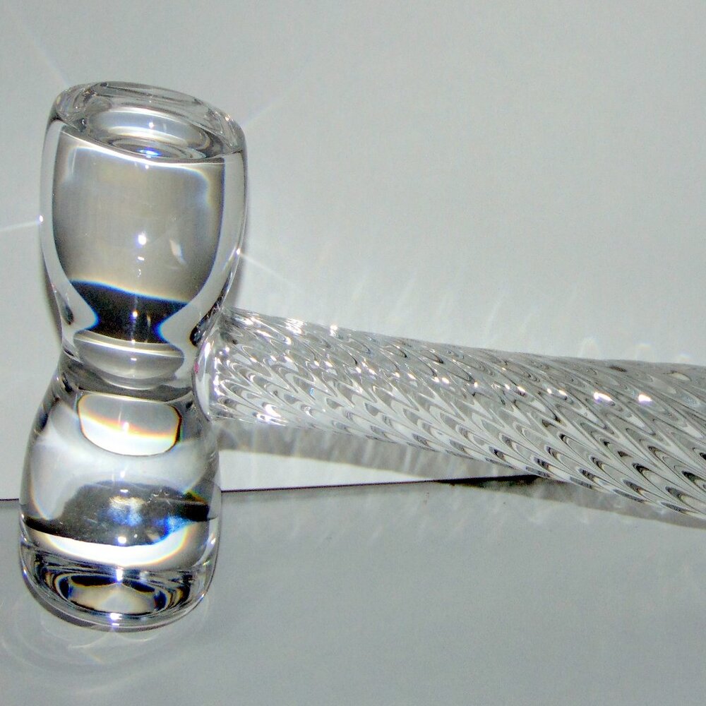 Signed Val St Lambert Crystal Gavel Hammer 8.5", Judge Lawyer Attorney VGUC